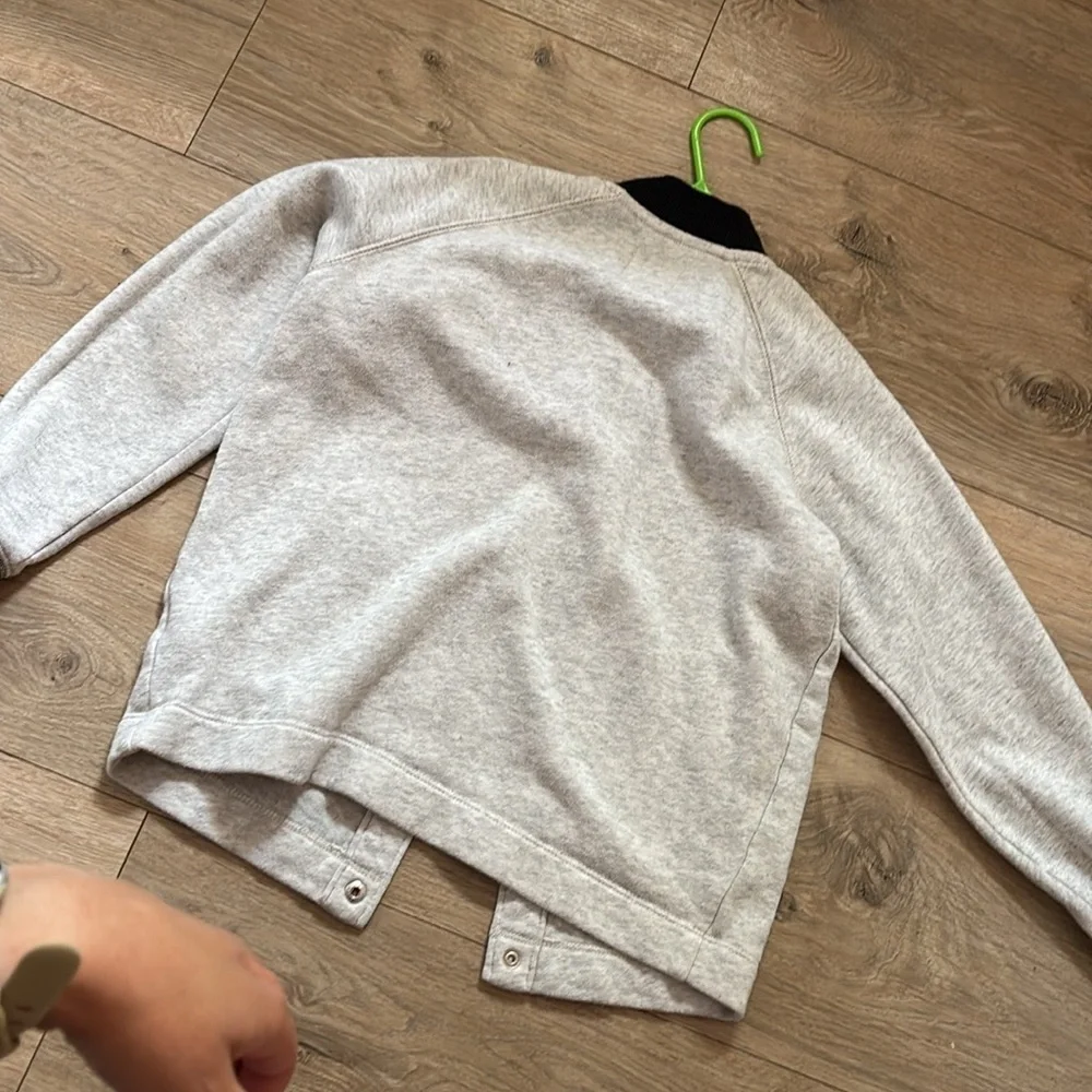 Kids Old Navy Gray and Black Bomber Jacket Casual Style